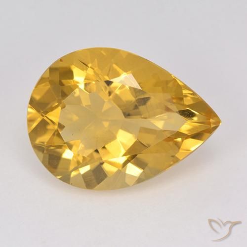 6.77ct Natural Naranja dorado Citrino, En forma de pera, VVS-VS