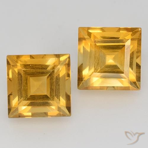 3.68ctw Natural Dorado oscuro Citrino, Cuadrado, VVS-VS