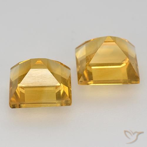 Gemas de Citrino Dorado oscuro natural de 3.68 ct, Cuadrado, VVS-VS