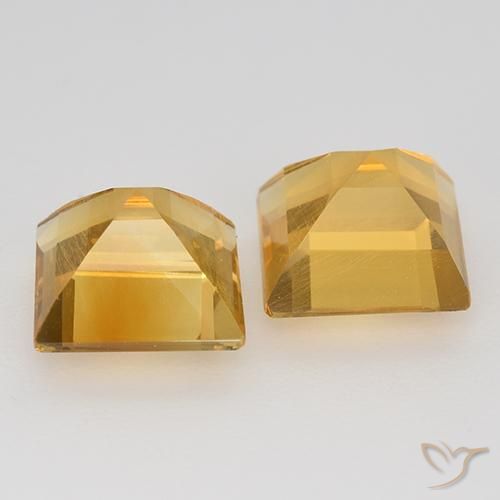 Gemas de Citrino Dorado naranja natural de 2.95 ct, Cuadrado, VS