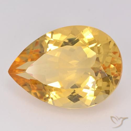 Citrino Dorado natural de 10.43 ct, En forma de pera, VVS-VS
