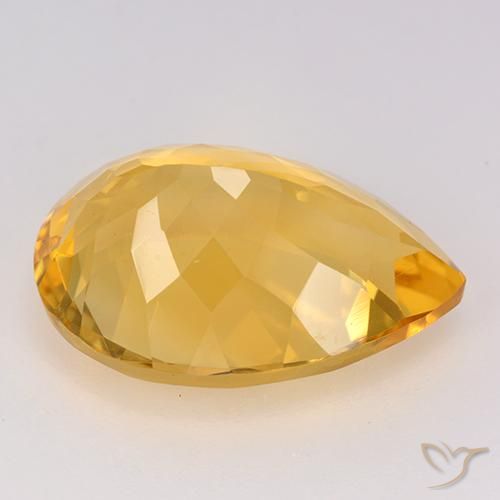 Citrino Dorado natural de 10.43 ct, En forma de pera, VVS-VS