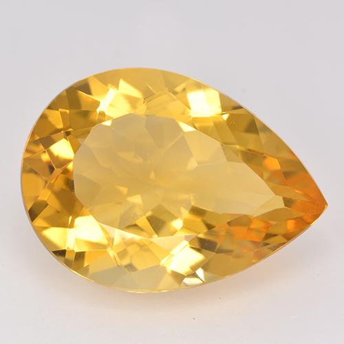 Citrino Dorado medio natural de 10.04 ct, En forma de pera, VVS