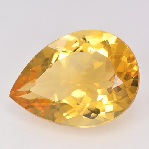 Citrino Dorado medio natural de 10.04 ct, En forma de pera, VVS