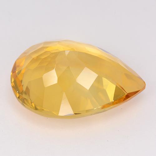 Citrino Dorado medio natural de 10.04 ct, En forma de pera, VVS