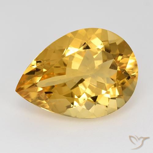 9.66ct Natural Dorado medio Citrino, En forma de pera, VVS-VS