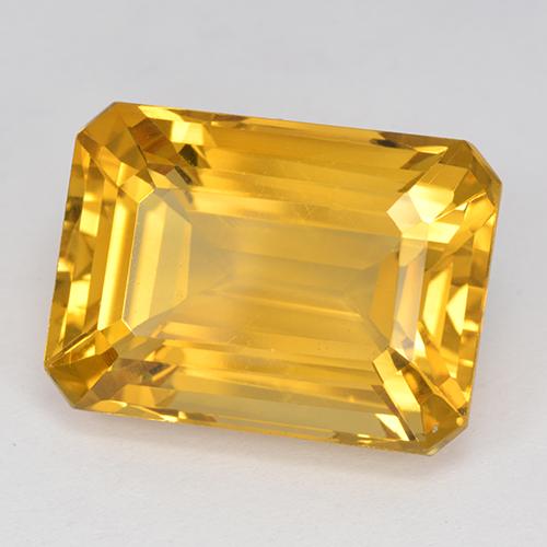 Citrino Dorado oscuro natural de 16.85 ct, corte esmeralda, VVS-VS