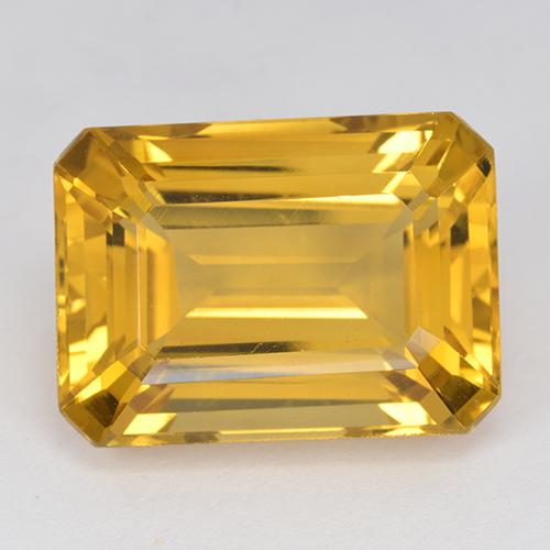 Citrino Dorado oscuro natural de 16.85 ct, corte esmeralda, VVS-VS