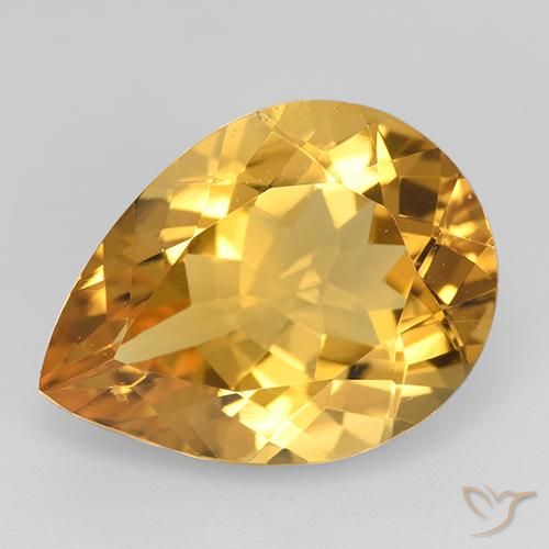7.93ct Natural Dorado naranja Citrino, En forma de pera, VVS-VS