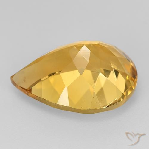 Citrino Dorado naranja natural de 7.93 ct, En forma de pera, VVS-VS