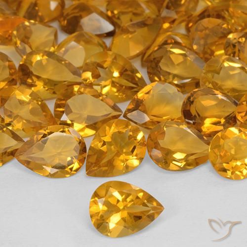 0.93ct Natural Naranja medio Citrino, En forma de pera, VVS-VS