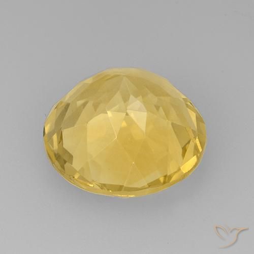 Citrino Dorado medio natural de 7.17 ct, Redondo, VVS-VS