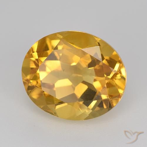Citrino Dorado oscuro medio natural de 5.08 ct, Ovalada, VVS-VS