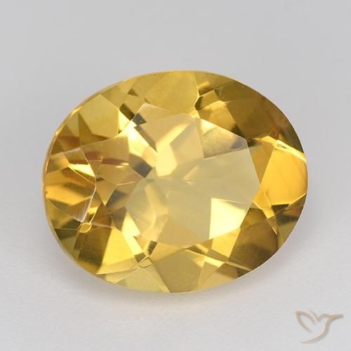 Citrino Dorado medio natural de 4.24 ct, Ovalada, VVS-VS