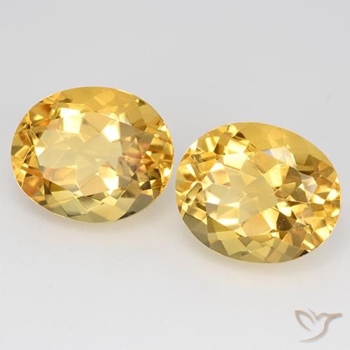 Gemas de Citrino Dorado natural de 9.66 ct, Ovalada, VVS-VS