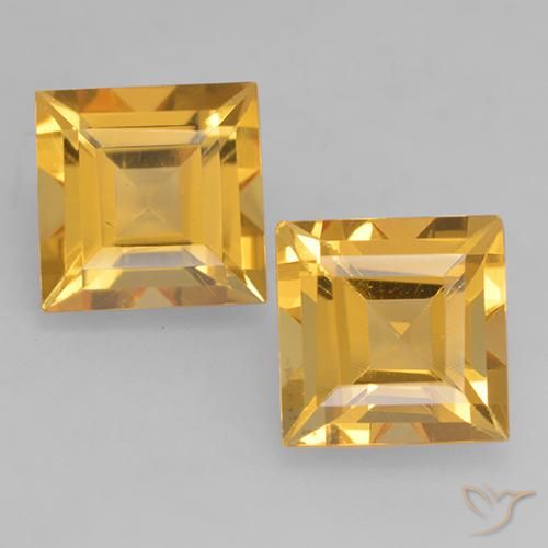 3.22ctw Natural Dorado claro Citrino, Cuadrado, VS