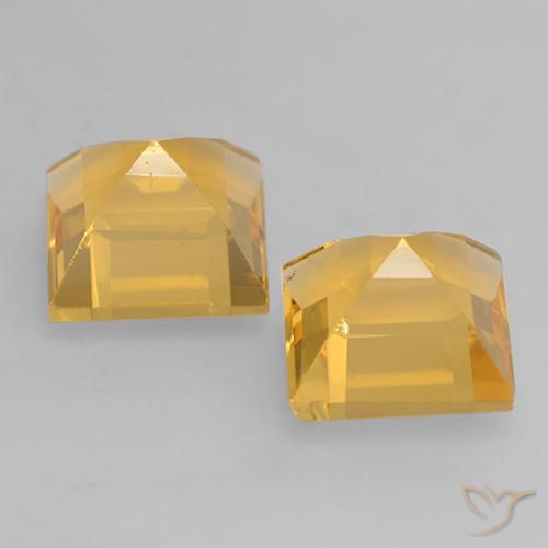 Gemas de Citrino Dorado claro natural de 3.22 ct, Cuadrado, VS