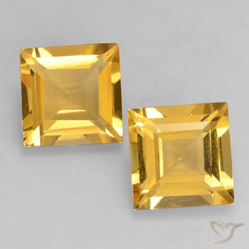 2.98ctw Natural Dorado claro Citrino, Cuadrado, VS