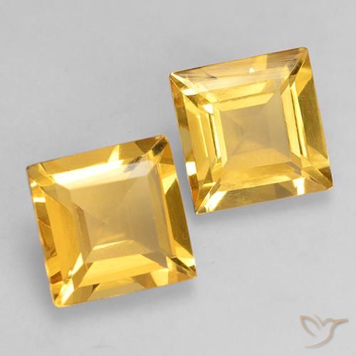 Gemas de Citrino Dorado claro natural de 2.98 ct, Cuadrado, VS