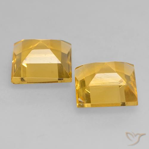 Gemas de Citrino Dorado claro natural de 2.98 ct, Cuadrado, VS