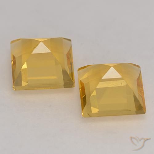 Gemas de Citrino Dorado claro natural de 3.27 ct, Cuadrado, VS