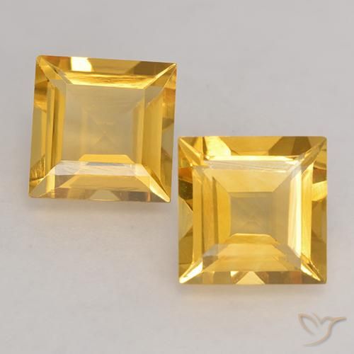 2.89ctw Natural Dorado medio Citrino, Cuadrado, VVS-VS