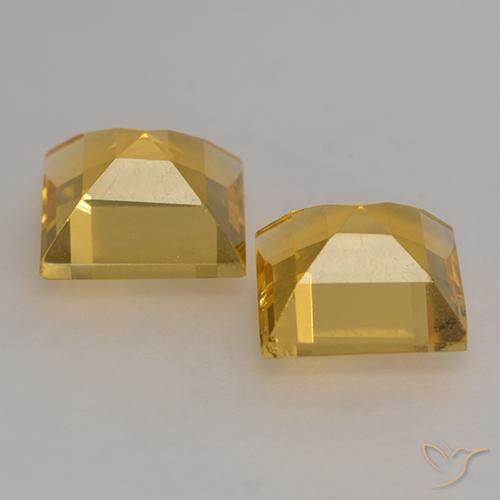 Gemas de Citrino Dorado natural de 2.89 ct, Cuadrado, VS