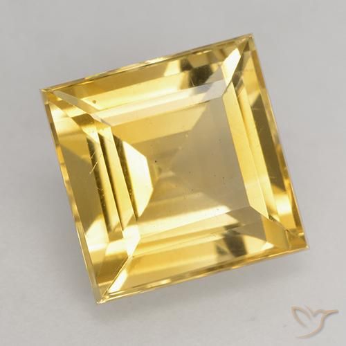 Citrino Dorado natural de 3.57 ct, Cuadrado, VS