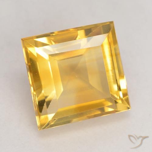Citrino Dorado natural de 3.30 ct, Cuadrado, VVS-VS