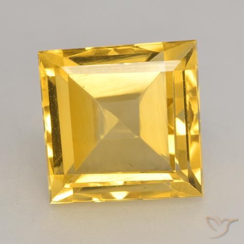 3.44ct Natural Dorado Citrino, Cuadrado, VVS-VS