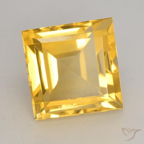 Citrino Dorado natural de 3.44 ct, Cuadrado, VVS-VS