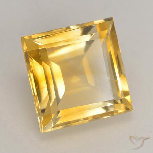 Citrino Dorado natural de 3.43 ct, Cuadrado, VS