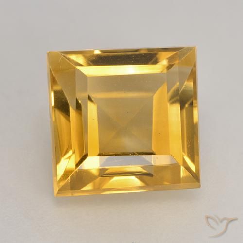 3.11ct Natural Dorado Citrino, Cuadrado, VVS-VS