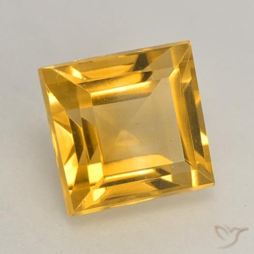 Citrino Dorado natural de 3.11 ct, Cuadrado, VVS-VS