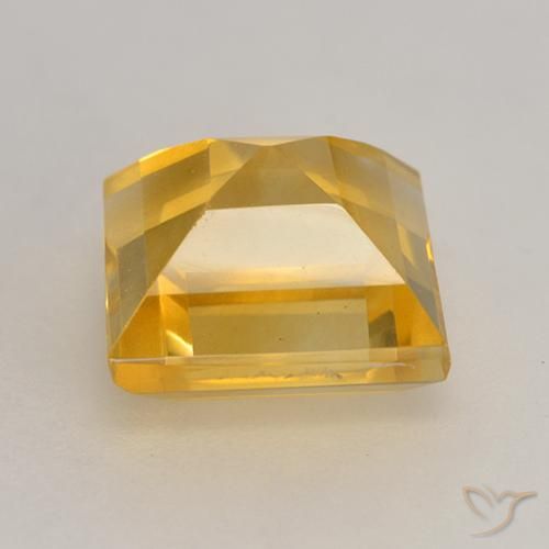 Citrino Dorado natural de 3.11 ct, Cuadrado, VVS-VS