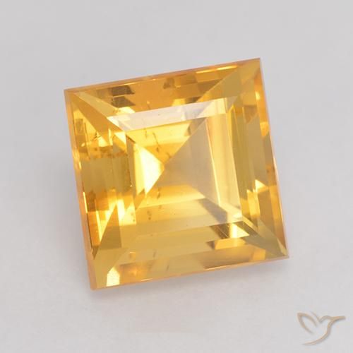 Citrino Dorado claro natural de 3.68 ct, Cuadrado, VS