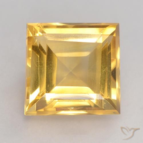 3.59ct Natural Dorado medio Citrino, Cuadrado, VS, Photo A