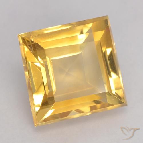 Citrino Dorado medio natural de 3.59 ct, Cuadrado, VS