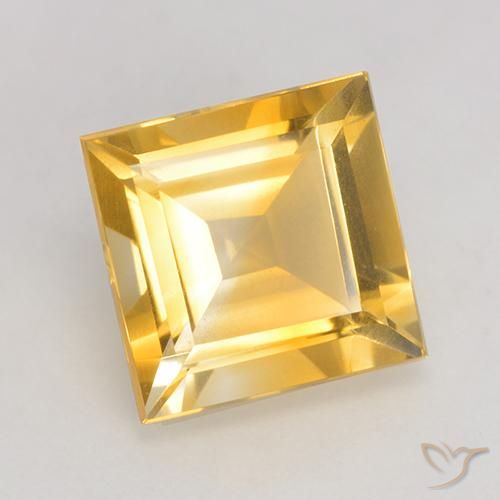 Citrino Dorado medio natural de 3.31 ct, Cuadrado, VS