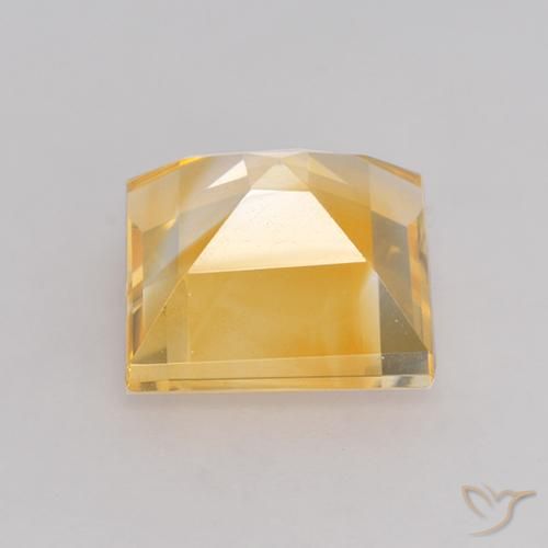 Citrino Dorado medio natural de 3.31 ct, Cuadrado, VS