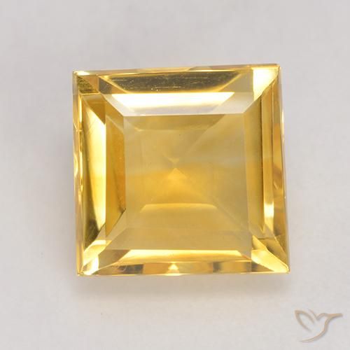 3.56ct Natural Dorado Citrino, Cuadrado, VVS-VS