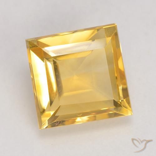 Citrino Dorado natural de 3.56 ct, Cuadrado, VVS-VS
