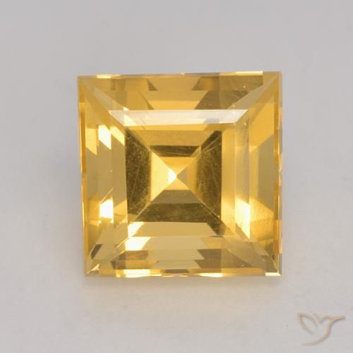 3.75ct Natural Dorado medio Citrino, Cuadrado, VS