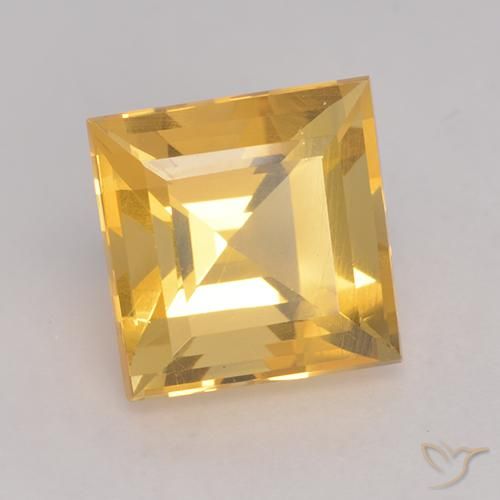 Citrino Dorado medio natural de 3.75 ct, Cuadrado, VS