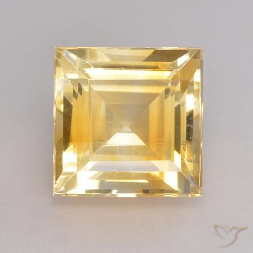 4.13ct Natural Naranja dorado Citrino, Cuadrado, VS
