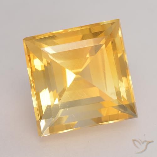 Citrino Dorado medio natural de 3.45 ct, Cuadrado, VVS-VS