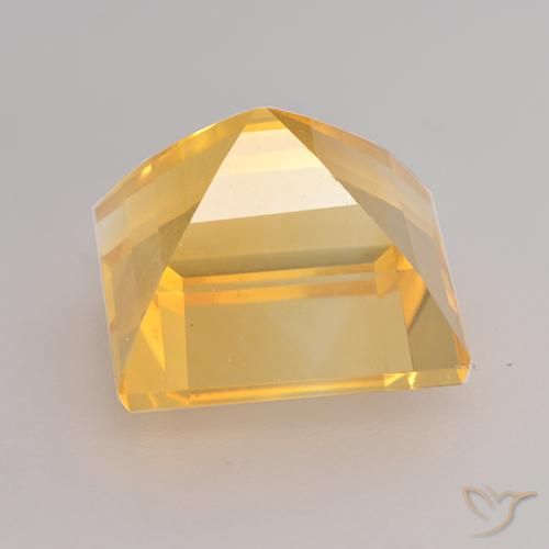 Citrino Dorado medio natural de 3.45 ct, Cuadrado, VVS-VS