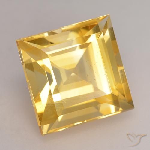 Citrino Dorado medio natural de 3.49 ct, Cuadrado, VS