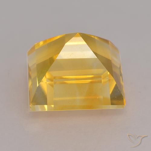 Citrino Dorado medio natural de 3.49 ct, Cuadrado, VS
