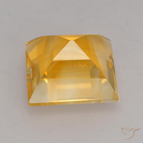 Citrino Dorado medio natural de 2.91 ct, Cuadrado, VVS-VS